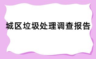 城区垃圾处理调查报告