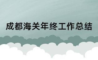 成都海关年终工作总结