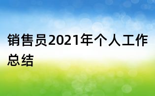 销售员2021年个人工作总结