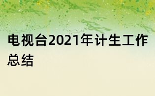 电视台2021年计生工作总结