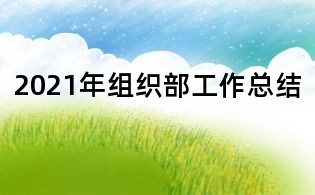 2021年组织部工作总结