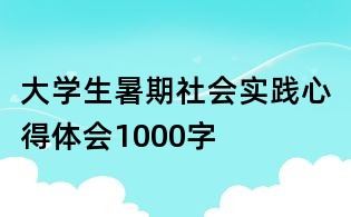 大学生暑期社会实践心得体会1000字