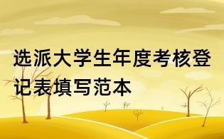 选派大学生年度考核登记表填写范本