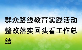 群众路线教育实践活动整改落实回头看工作总结