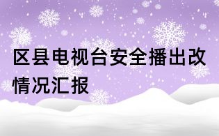 区县电视台安全播出改情况汇报