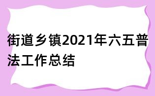 街道乡镇2021年六五普法工作总结
