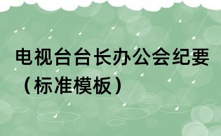 电视台台长办公会纪要(标准模板)