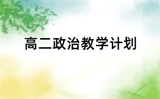 高二政治教学计划