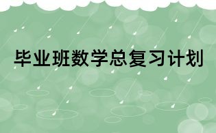 毕业班数学总复习计划