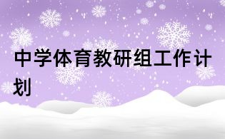 中学体育教研组工作计划