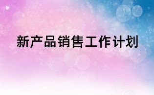 新产品销售工作计划