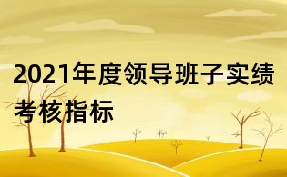 2021年度领导班子实绩考核指标