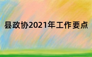 县政协2021年工作要点