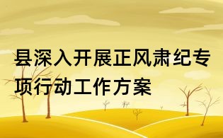 县深入开展正风肃纪专项行动工作方案
