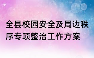 全县校园安全及周边秩序专项整治工作方案