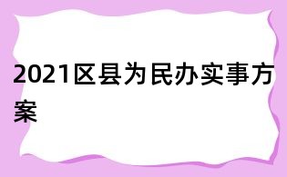 2021区县为民办实事方案