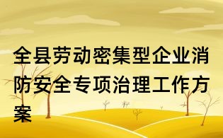 全县劳动密集型企业消防安全专项治理工作方案