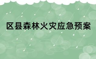 区县森林火灾应急预案