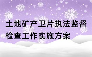 土地矿产卫片执法监督检查工作实施方案