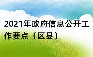 2021年政府信息公开工作要点(区县)