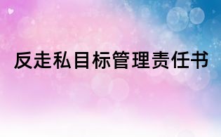 反走私目标管理责任书