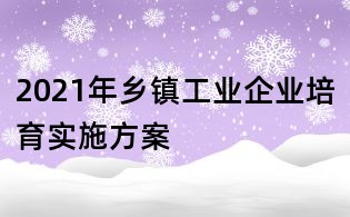 2021年乡镇工业企业培育实施方案
