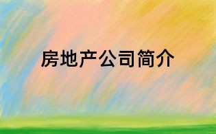 房地产公司简介