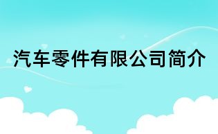 汽车零件有限公司简介