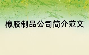 橡胶制品公司简介范文