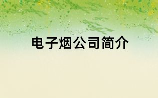 电子烟公司简介