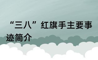 “三八”红旗手主要事迹简介