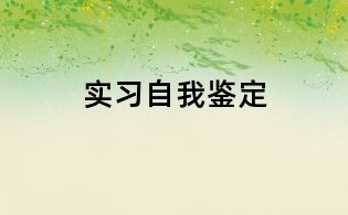实习自我鉴定