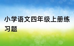 小学语文四年级上册练习题
