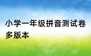 小学一年级拼音测试卷多版本