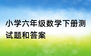 小学六年级数学下册测试题和答案