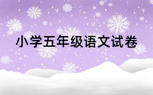 小学五年级语文试卷