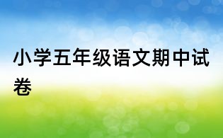 小学五年级语文期中试卷
