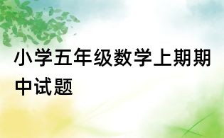 小学五年级数学上期期中试题