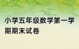 小学五年级数学第一学期期末试卷