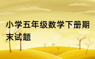 小学五年级数学下册期末试题