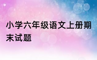 小学六年级语文上册期末试题