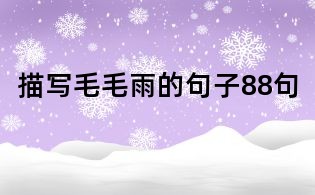 描写毛毛雨的句子88句