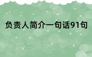 负责人简介一句话91句