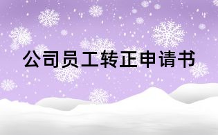 公司员工转正申请书