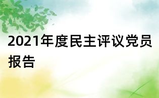 2021年度民主评议党员报告