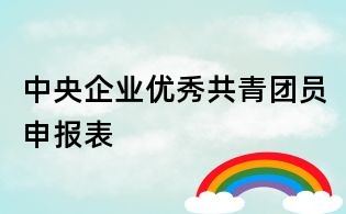 中央企业优秀共青团员申报表