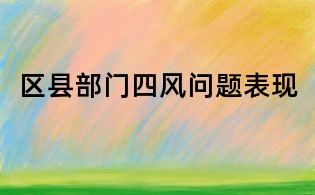 区县部门四风问题表现