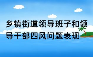 乡镇街道领导班子和领导干部四风问题表现