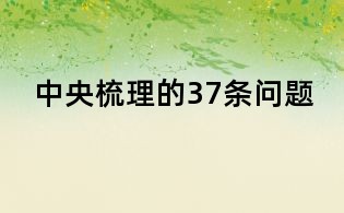 中央梳理的37条问题