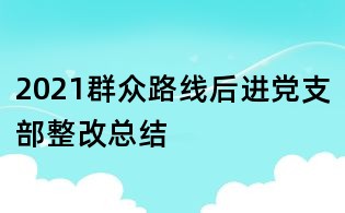 2021群众路线后进党支部整改总结